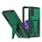 Silicone Matte Finish and Plastic Back Cover Case with Stand MQ1 for Samsung Galaxy S20 5G Green