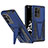 Silicone Matte Finish and Plastic Back Cover Case with Stand MQ1 for Samsung Galaxy S20 Ultra 5G Blue