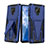 Silicone Matte Finish and Plastic Back Cover Case with Stand MQ1 for Xiaomi Poco M2 Pro Blue