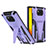 Silicone Matte Finish and Plastic Back Cover Case with Stand MQ1 for Xiaomi Poco X3 Purple