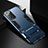 Silicone Matte Finish and Plastic Back Cover Case with Stand N02 for Samsung Galaxy Note 20 5G Blue