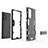 Silicone Matte Finish and Plastic Back Cover Case with Stand N02 for Samsung Galaxy Note 20 Ultra 5G