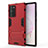 Silicone Matte Finish and Plastic Back Cover Case with Stand N02 for Samsung Galaxy Note 20 Ultra 5G Red