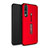 Silicone Matte Finish and Plastic Back Cover Case with Stand P01 for Huawei P20 Pro Red