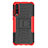 Silicone Matte Finish and Plastic Back Cover Case with Stand P02 for Huawei P20 Pro Red