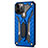 Silicone Matte Finish and Plastic Back Cover Case with Stand R01 for Apple iPhone 12 Pro Max Blue