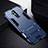 Silicone Matte Finish and Plastic Back Cover Case with Stand R01 for Huawei Mate 20 Lite Blue