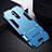 Silicone Matte Finish and Plastic Back Cover Case with Stand R01 for Huawei Mate 20 Lite Sky Blue