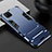 Silicone Matte Finish and Plastic Back Cover Case with Stand R01 for Huawei Nova 6 SE Blue