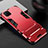 Silicone Matte Finish and Plastic Back Cover Case with Stand R01 for Huawei Nova 7i Red