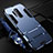 Silicone Matte Finish and Plastic Back Cover Case with Stand R01 for OnePlus 8 Pro