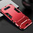 Silicone Matte Finish and Plastic Back Cover Case with Stand R01 for Samsung Galaxy A80 Red