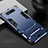 Silicone Matte Finish and Plastic Back Cover Case with Stand R01 for Samsung Galaxy A90 4G Blue