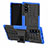 Silicone Matte Finish and Plastic Back Cover Case with Stand R01 for Samsung Galaxy Note 10 5G Blue