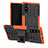Silicone Matte Finish and Plastic Back Cover Case with Stand R01 for Samsung Galaxy Note 10 5G Orange