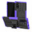 Silicone Matte Finish and Plastic Back Cover Case with Stand R01 for Samsung Galaxy Note 10 5G Purple