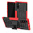 Silicone Matte Finish and Plastic Back Cover Case with Stand R01 for Samsung Galaxy Note 10 5G Red