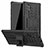 Silicone Matte Finish and Plastic Back Cover Case with Stand R01 for Samsung Galaxy Note 10 Plus 5G Black