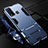 Silicone Matte Finish and Plastic Back Cover Case with Stand R01 for Vivo Y50 Blue