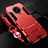 Silicone Matte Finish and Plastic Back Cover Case with Stand R01 for Xiaomi Poco F2 Pro Red