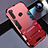 Silicone Matte Finish and Plastic Back Cover Case with Stand R01 for Xiaomi Redmi Note 8T