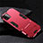Silicone Matte Finish and Plastic Back Cover Case with Stand R02 for Apple iPhone 11 Pro Red