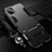 Silicone Matte Finish and Plastic Back Cover Case with Stand R02 for Huawei Nova 7i Black