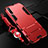 Silicone Matte Finish and Plastic Back Cover Case with Stand R02 for Samsung Galaxy A90 5G Red