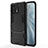 Silicone Matte Finish and Plastic Back Cover Case with Stand R02 for Xiaomi Mi 11 5G Black