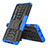 Silicone Matte Finish and Plastic Back Cover Case with Stand R02 for Xiaomi Mi Note 10 Blue