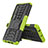 Silicone Matte Finish and Plastic Back Cover Case with Stand R02 for Xiaomi Mi Note 10 Green