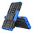 Silicone Matte Finish and Plastic Back Cover Case with Stand R02 for Xiaomi Mi Note 10 Pro Blue