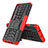 Silicone Matte Finish and Plastic Back Cover Case with Stand R02 for Xiaomi Mi Note 10 Pro Red