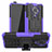Silicone Matte Finish and Plastic Back Cover Case with Stand R02 for Xiaomi Poco F2 Pro Purple