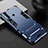 Silicone Matte Finish and Plastic Back Cover Case with Stand R02 for Xiaomi Redmi Note 8 (2021) Blue