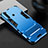 Silicone Matte Finish and Plastic Back Cover Case with Stand R02 for Xiaomi Redmi Note 8 Sky Blue