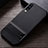 Silicone Matte Finish and Plastic Back Cover Case with Stand R03 for Samsung Galaxy A90 5G Black