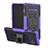 Silicone Matte Finish and Plastic Back Cover Case with Stand R03 for Samsung Galaxy S10 5G Purple