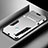 Silicone Matte Finish and Plastic Back Cover Case with Stand R03 for Xiaomi Redmi Note 8 Silver