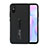 Silicone Matte Finish and Plastic Back Cover Case with Stand R05 for Xiaomi Redmi 9i Black