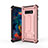 Silicone Matte Finish and Plastic Back Cover Case with Stand T01 for Samsung Galaxy S10e Rose Gold