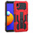 Silicone Matte Finish and Plastic Back Cover Case with Stand YF1 for Samsung Galaxy A01 Core Red