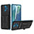 Silicone Matte Finish and Plastic Back Cover Case with Stand YF1 for Samsung Galaxy Note 20 5G Blue