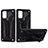 Silicone Matte Finish and Plastic Back Cover Case with Stand YF1 for Samsung Galaxy S20 5G Black