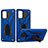 Silicone Matte Finish and Plastic Back Cover Case with Stand YF1 for Samsung Galaxy S20 5G Blue