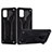 Silicone Matte Finish and Plastic Back Cover Case with Stand YF2 for Samsung Galaxy M40S Black