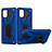 Silicone Matte Finish and Plastic Back Cover Case with Stand YF2 for Samsung Galaxy M40S Blue