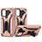 Silicone Matte Finish and Plastic Back Cover Case with Stand YF2 for Samsung Galaxy S20 Plus 5G Rose Gold