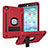 Silicone Matte Finish and Plastic Back Cover Case with Stand YJ1 for Apple iPad Mini 3 Red