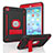 Silicone Matte Finish and Plastic Back Cover Case with Stand YJ1 for Apple iPad Mini 3 Red and Black